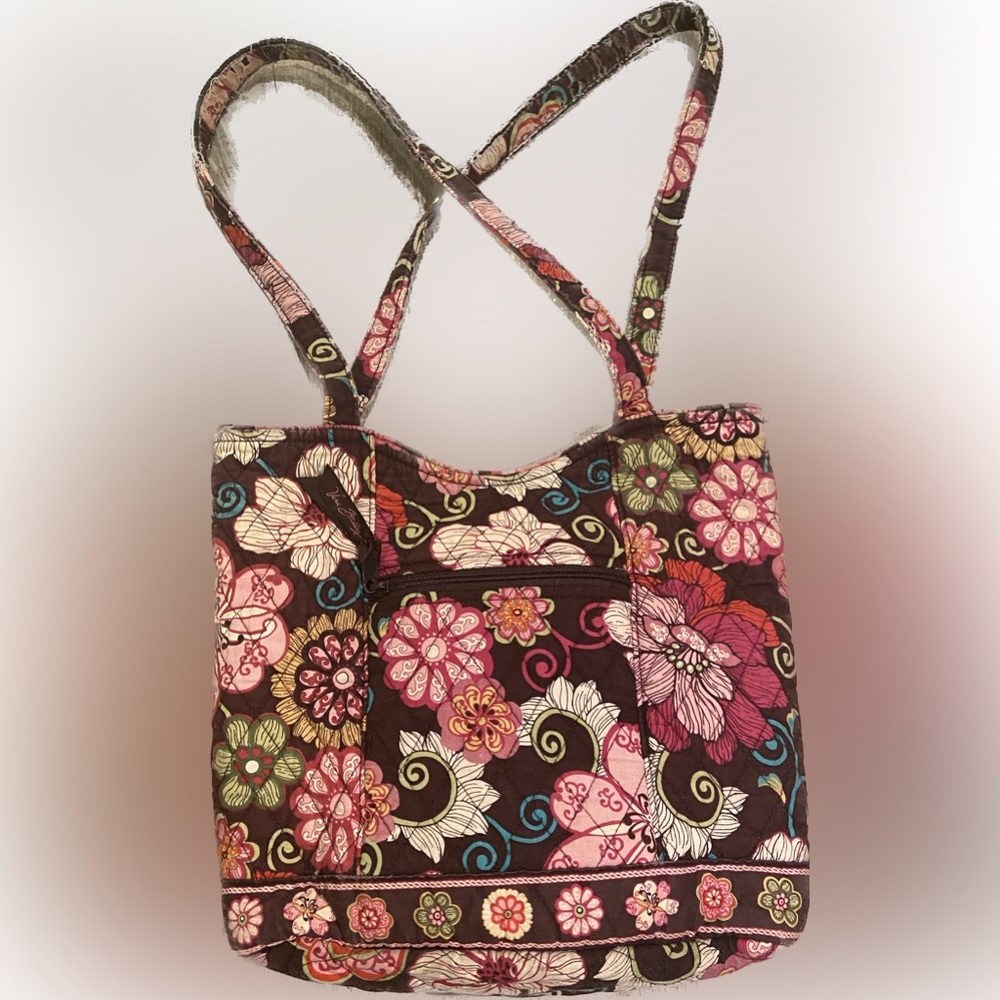 Vera Bradley Mod Floral Pink Shoulder bag with multiple inner pockets